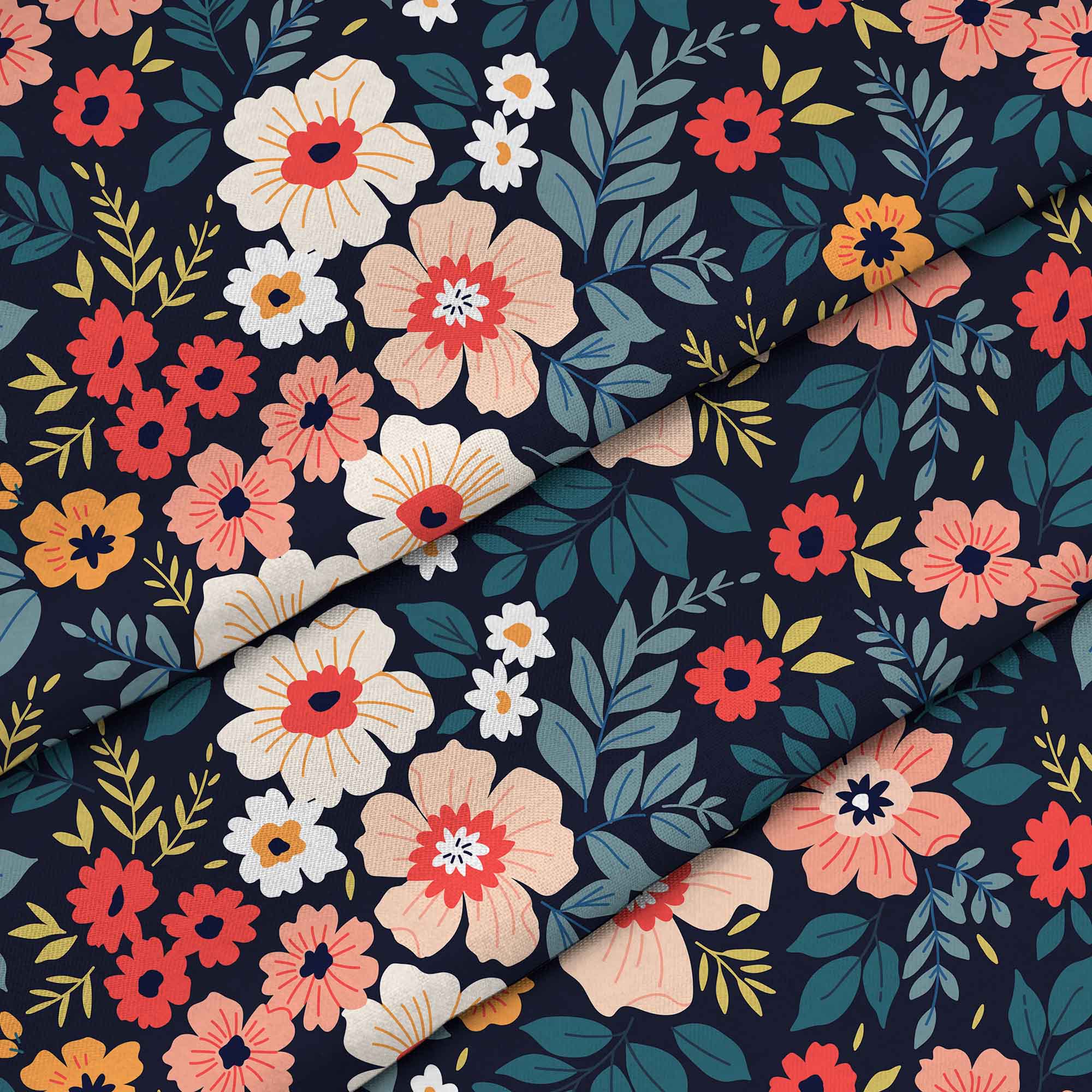 Colorful Flowers-Tkanina Obrusowa