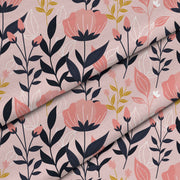 Pink and Navy Flowers-Oxford