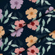 Simple Flowers on Navy-Mikrofibra Płaska