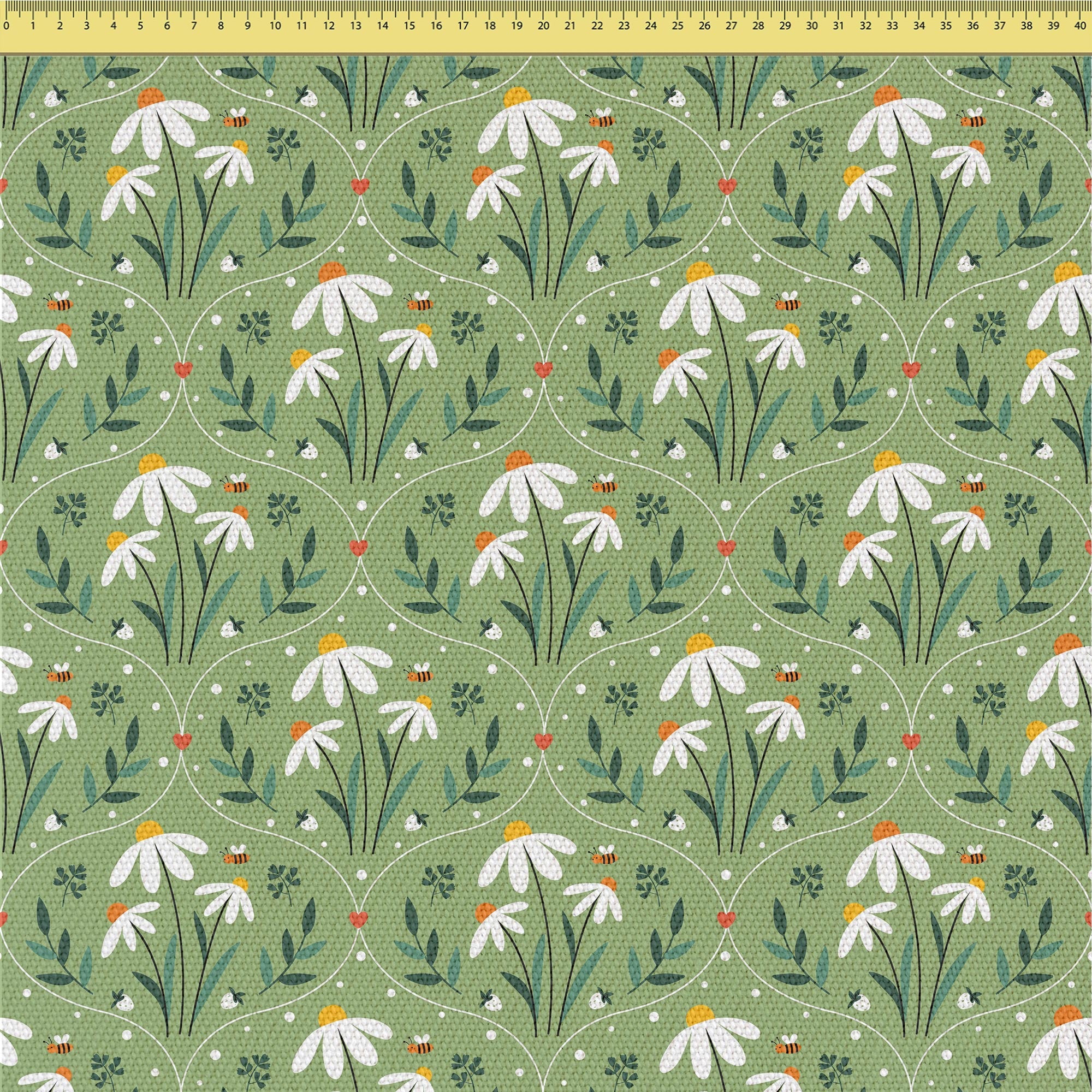 Ornament Kamille Mikrofaser Flach