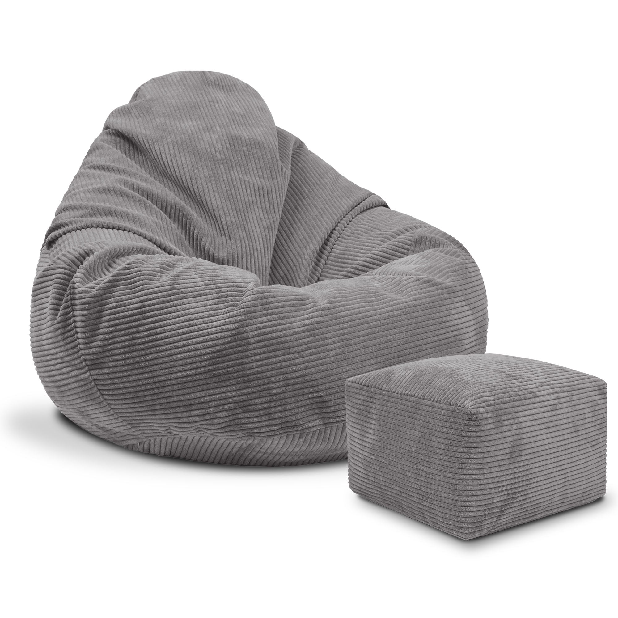 Puf Paradise z Podnóżkiem Frost Gray-M