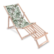 Leżak drewniany z podnóżkiem drewnianym Green Tropical