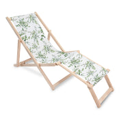 Wooden deck chair with footrest Eucalyptus Leaves