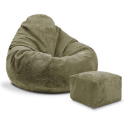 Puf Paradise z Podnóżkiem Dark Olive-M
