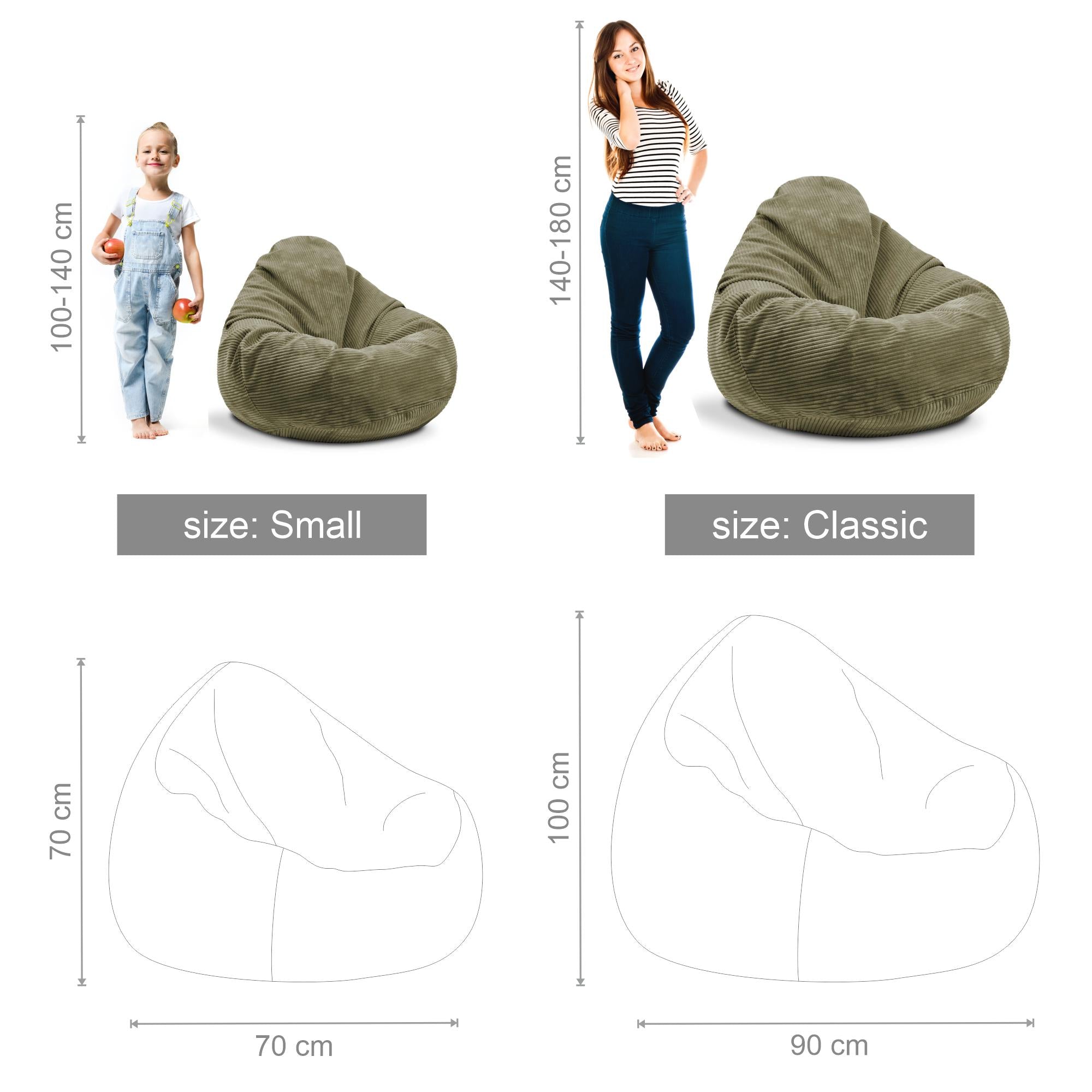 Puf Paradise z Podnóżkiem Dark Olive
