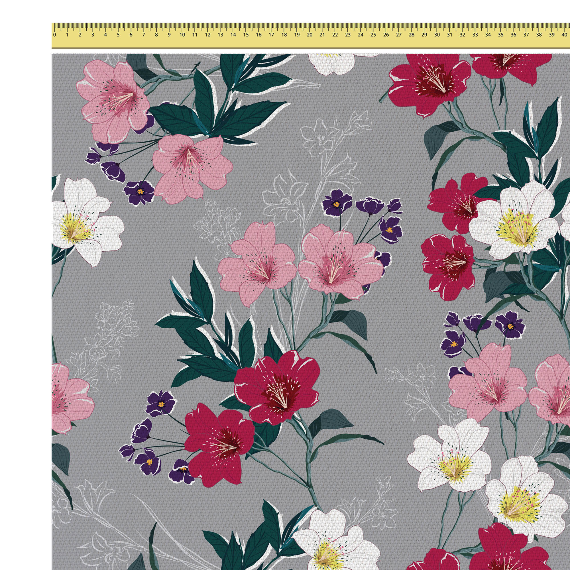Flowers On A Gray Background