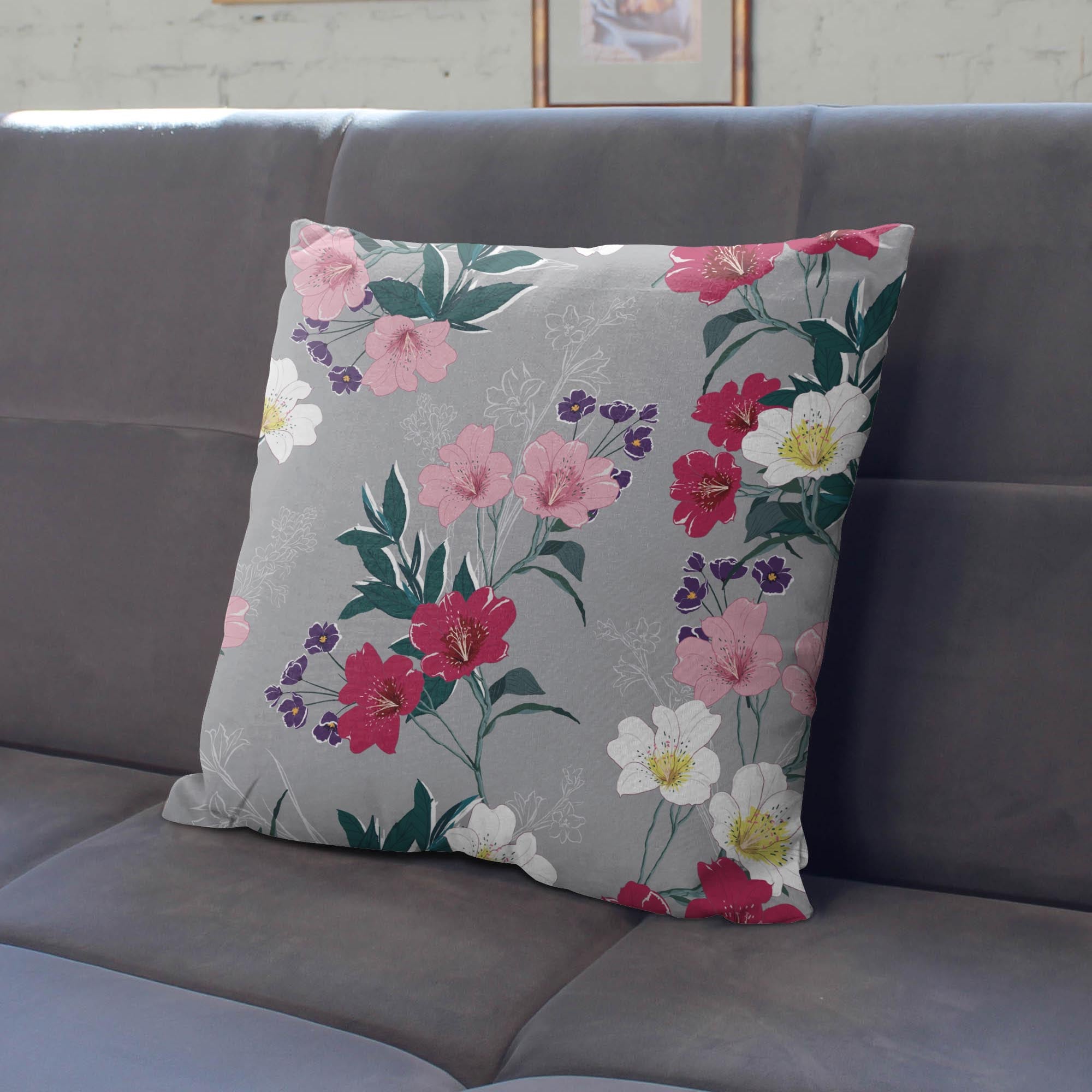 Flowers On A Gray Background