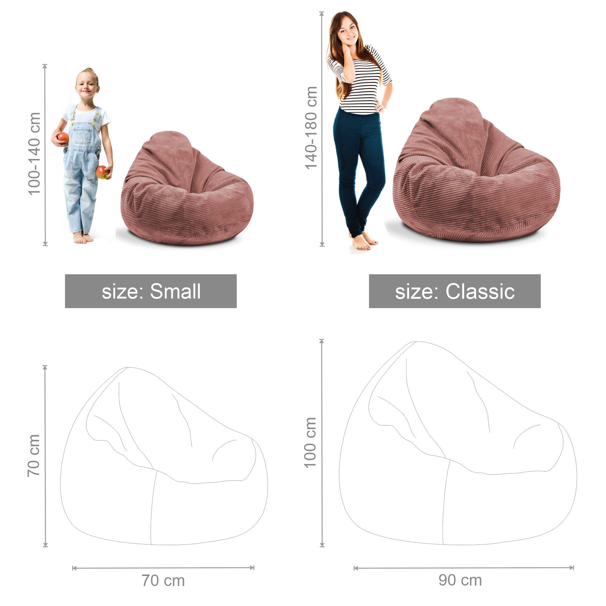 Puf Paradise z Podnóżkiem Ginger Spice-M