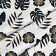 Black and Gold Leaves-Tkanina Obrusowa