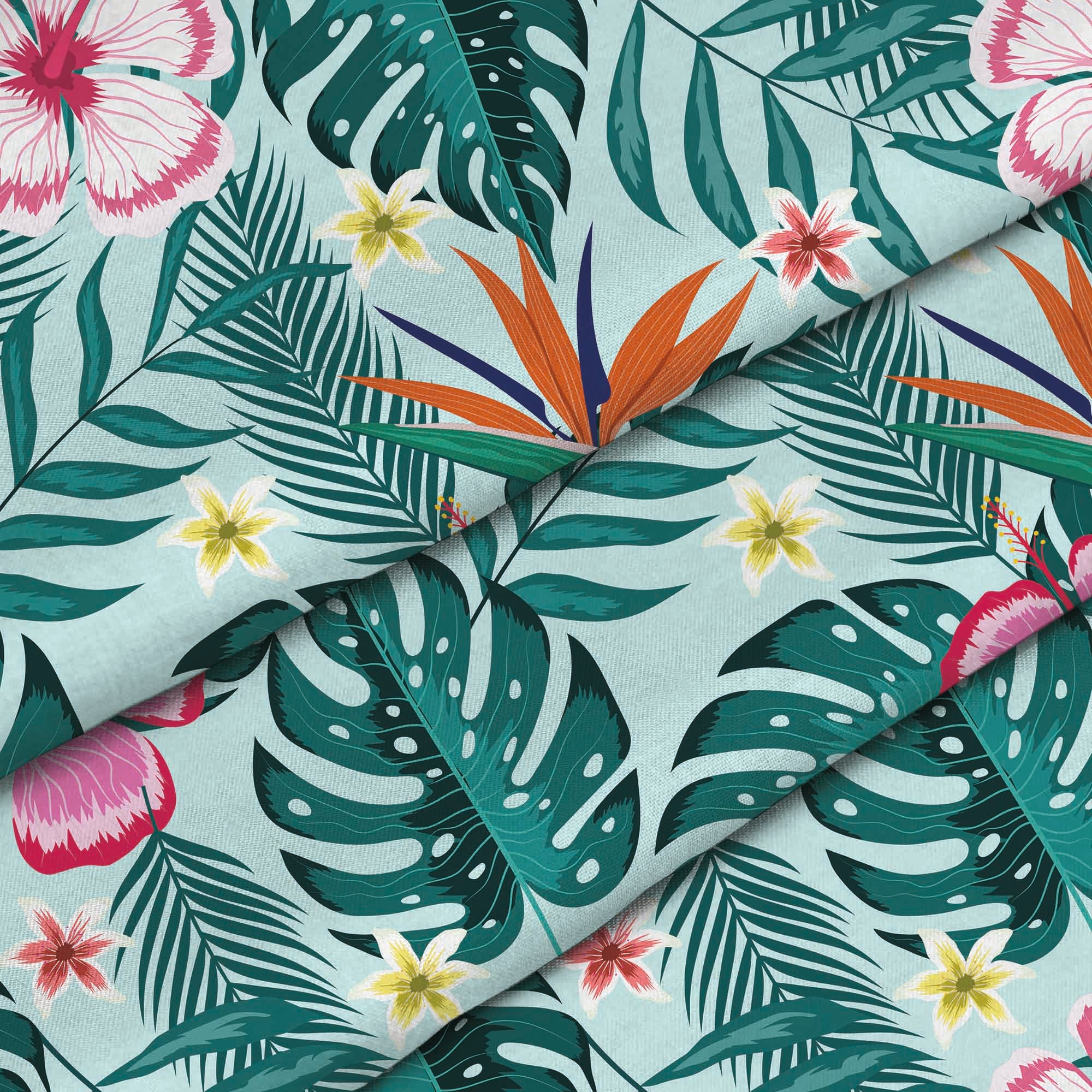 Neon Exotic Flowers-Tkanina Obrusowa
