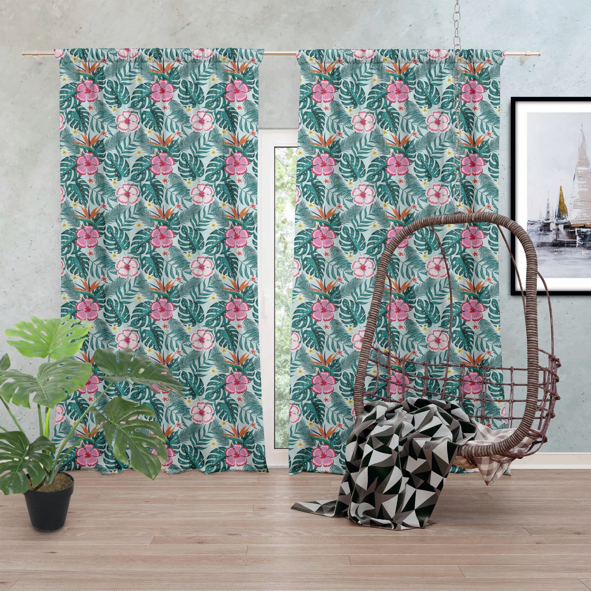 Neon Exotic Flowers-Velvet