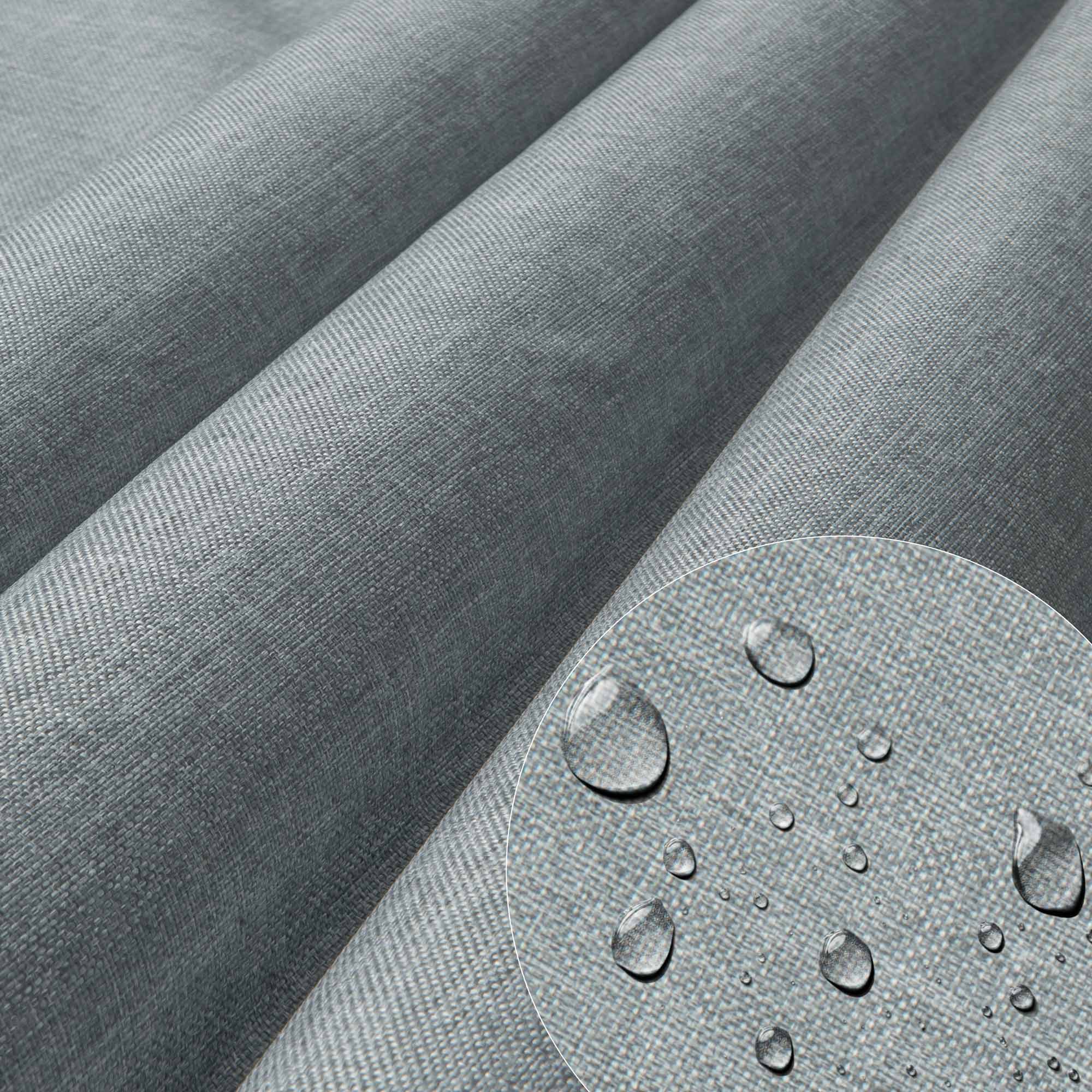 Leżak drewniany z podnóżkiem Imitacja Lnu Light Grey