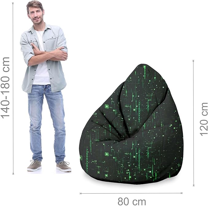 Puf Pearshape z podnóżkiem Cyberpunk-Oxford