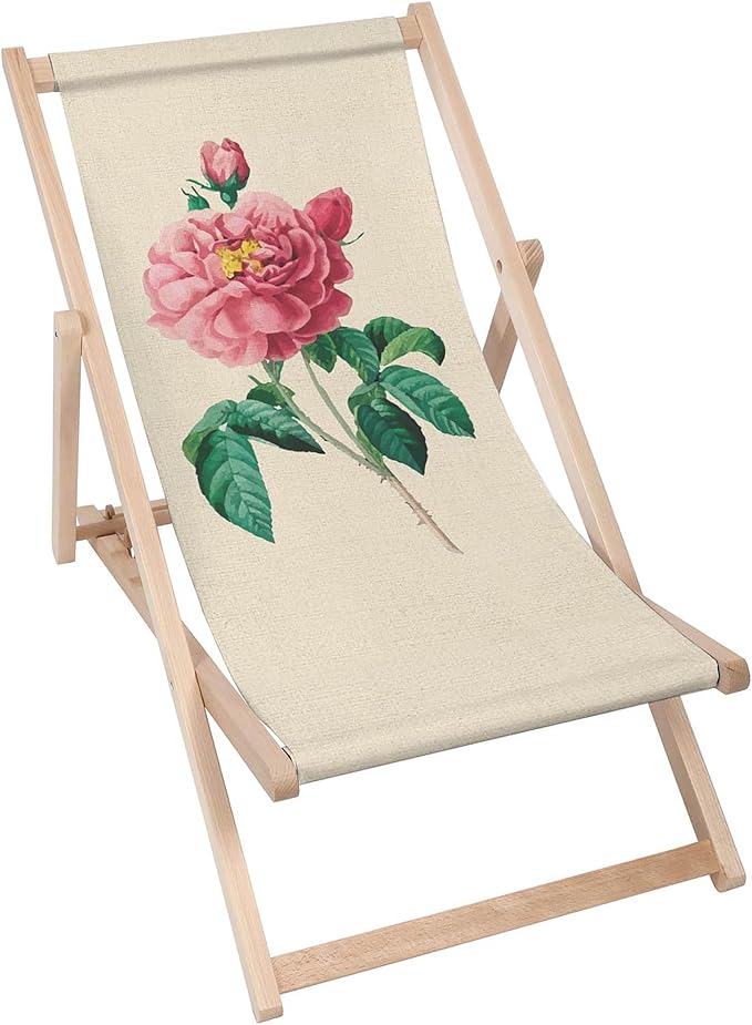 Leżak drewniany Vintage Pink Flowers