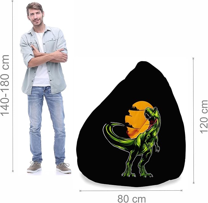 Puf Pearshape z podnóżkiem Wild Dinosaur-Velvet