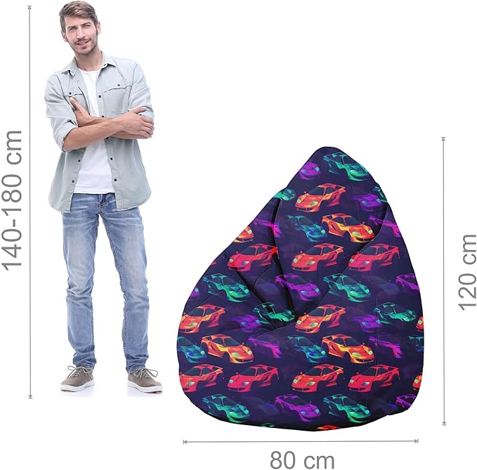 Sitzpouf Birnenform mit Fußstütze Autos-Oxford