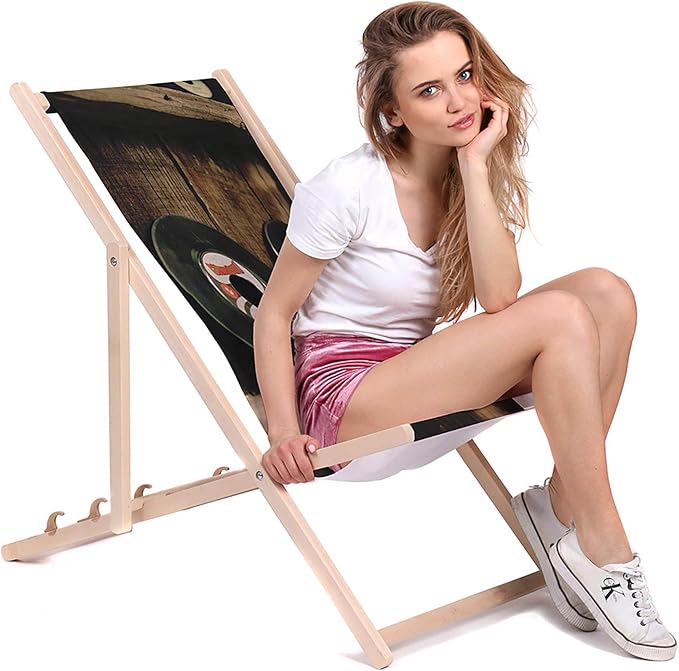 Leżak drewniany Vinyl Records