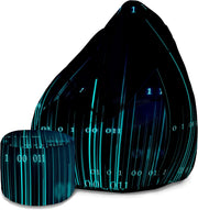 Puf Pearshape s podnožkou Binary Code-Velvet