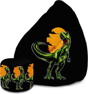 Puf Pearshape z podnóżkiem Wild Dinosaur