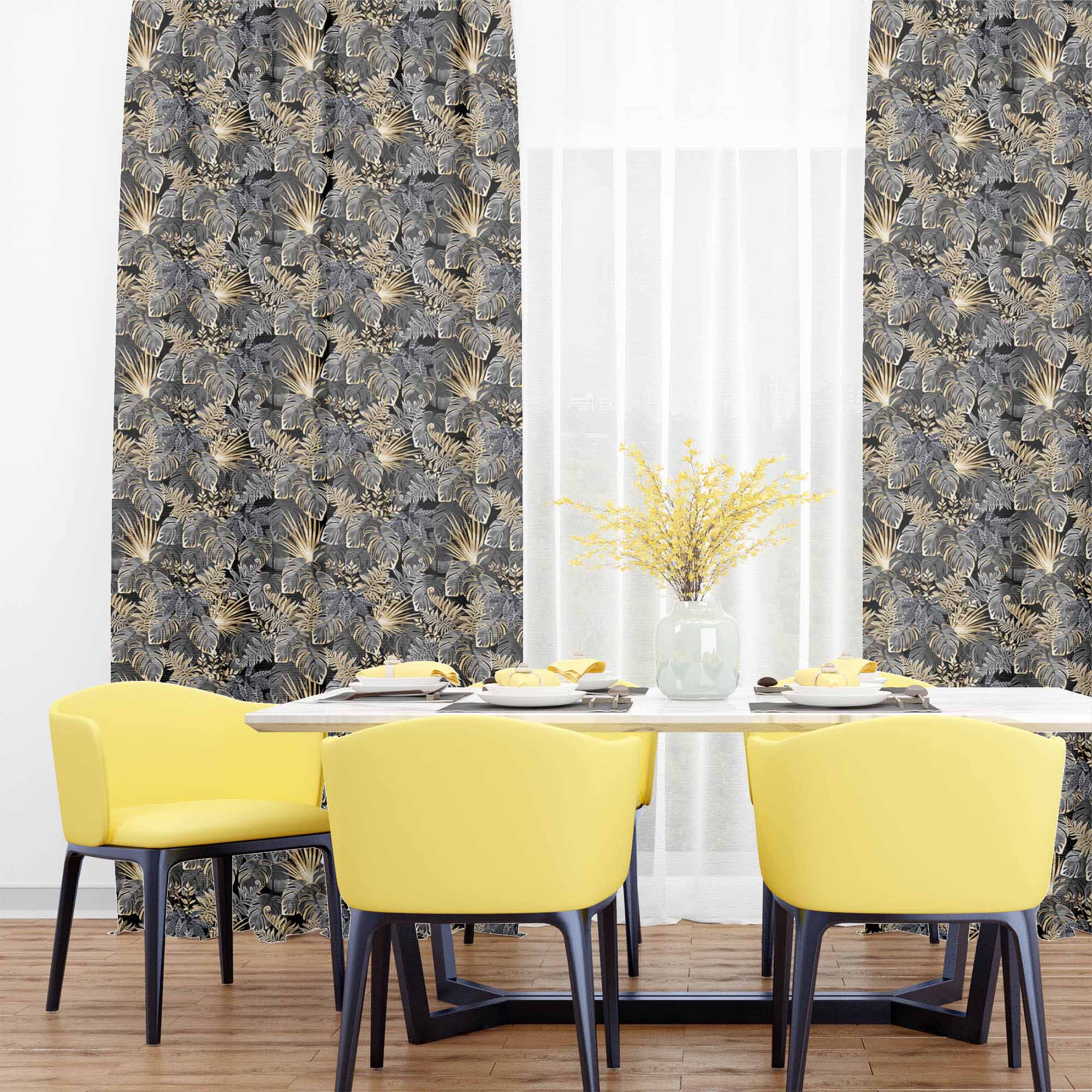 Dark Gold Leaves-Velvet