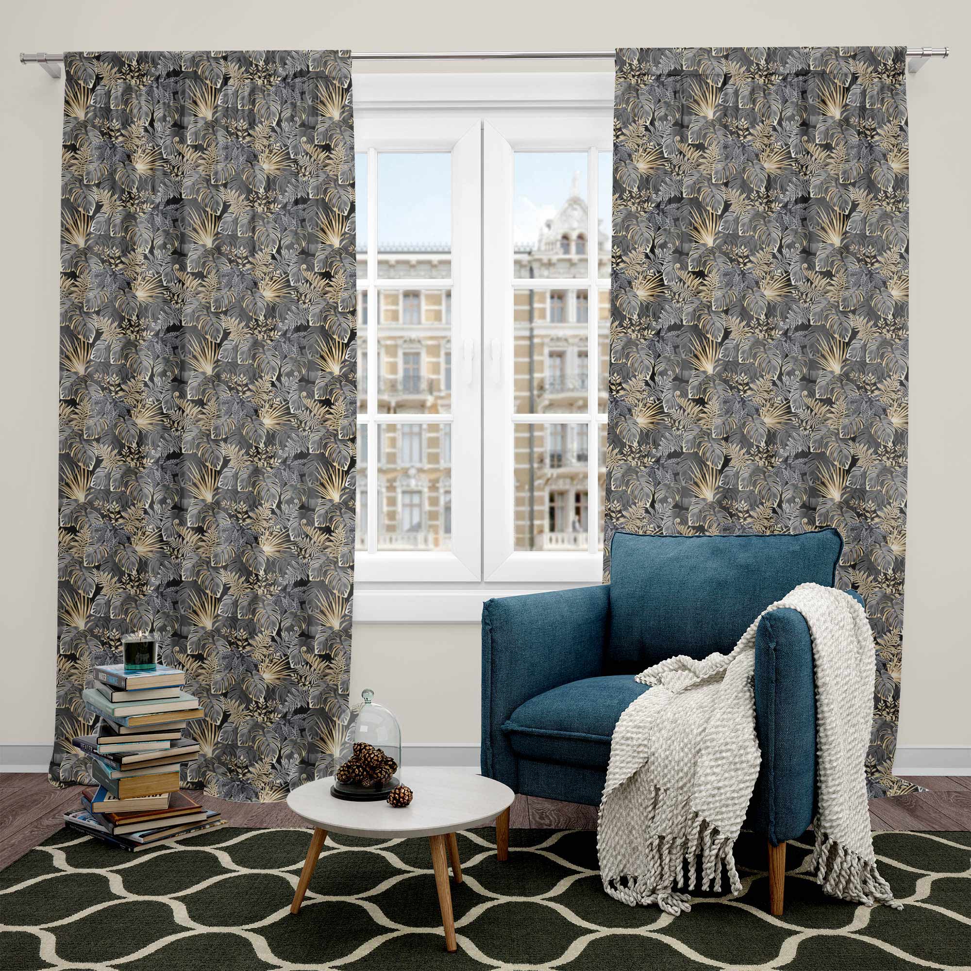 Dark Gold Leaves-Velvet