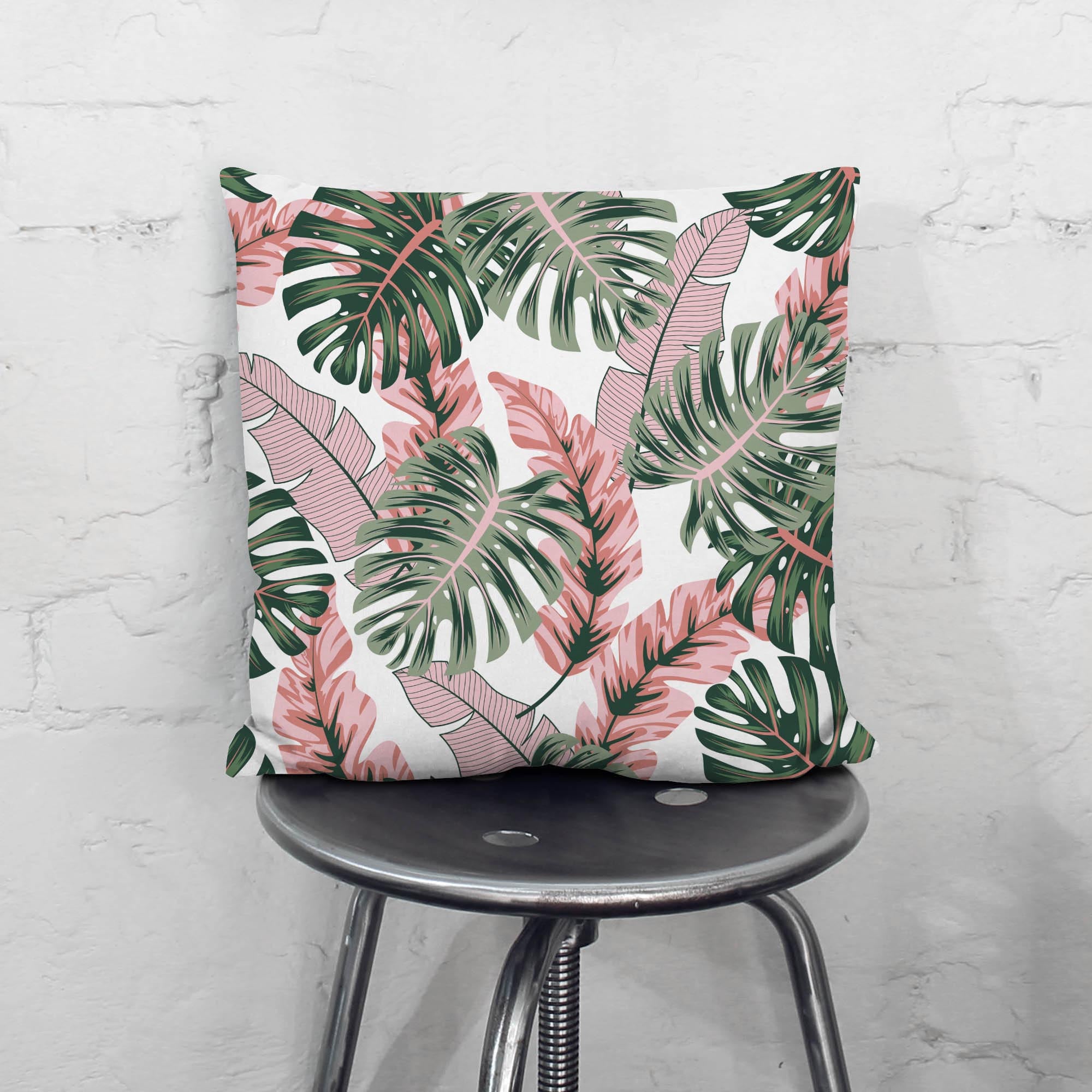 Tropical Pink and Green Leaves