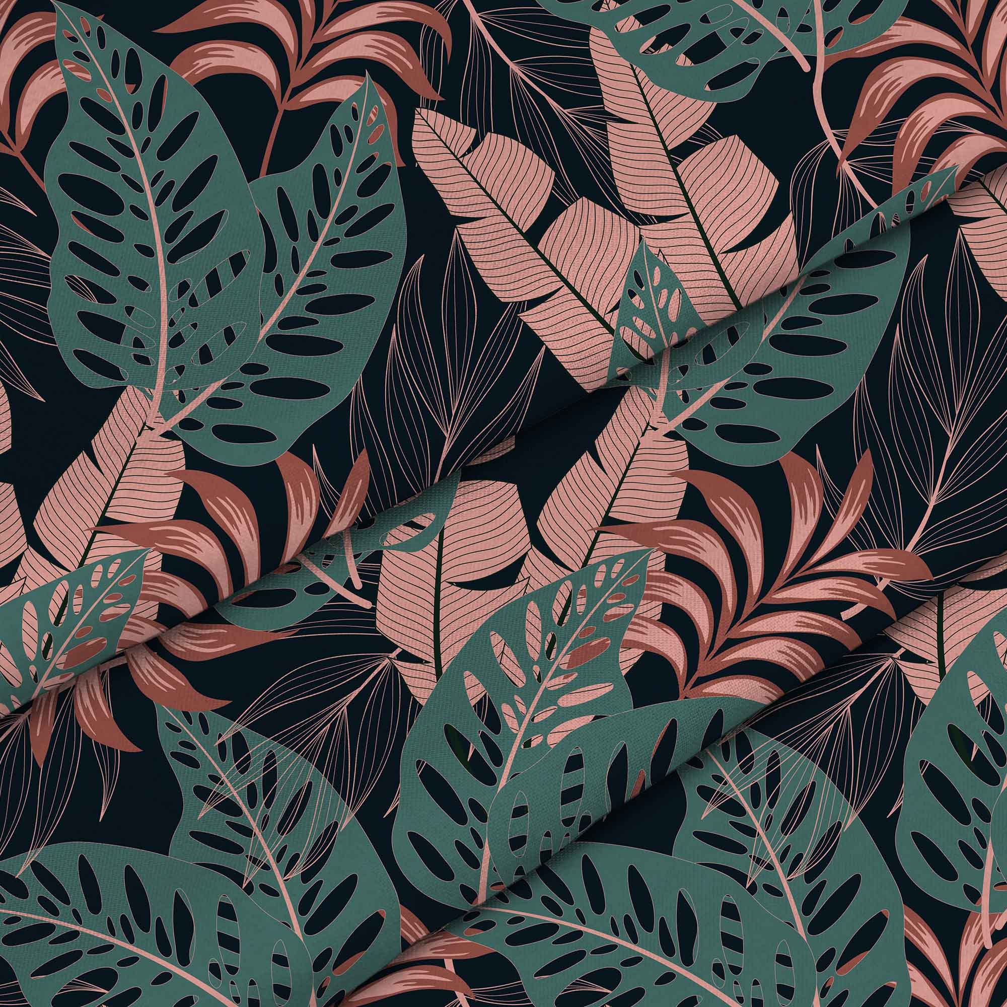 Tropical Dark Pink and Green Leaves-Panama