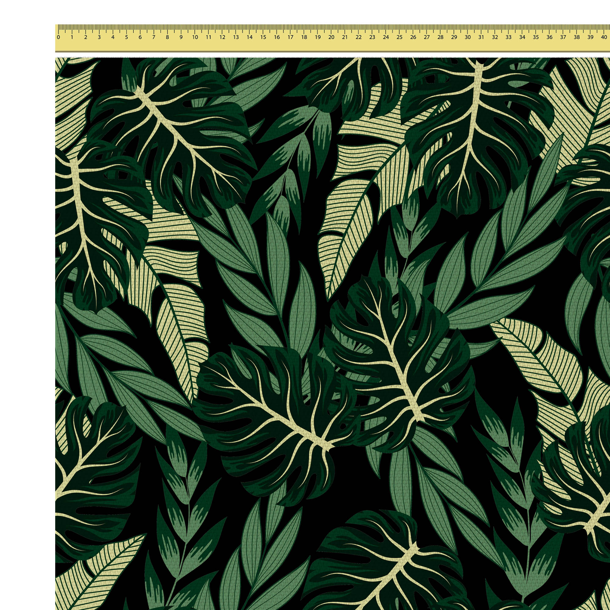 Tropical Dark Green Leaves-Velvet