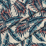 Tropical Beige Leaves-Tkanina Obrusowa