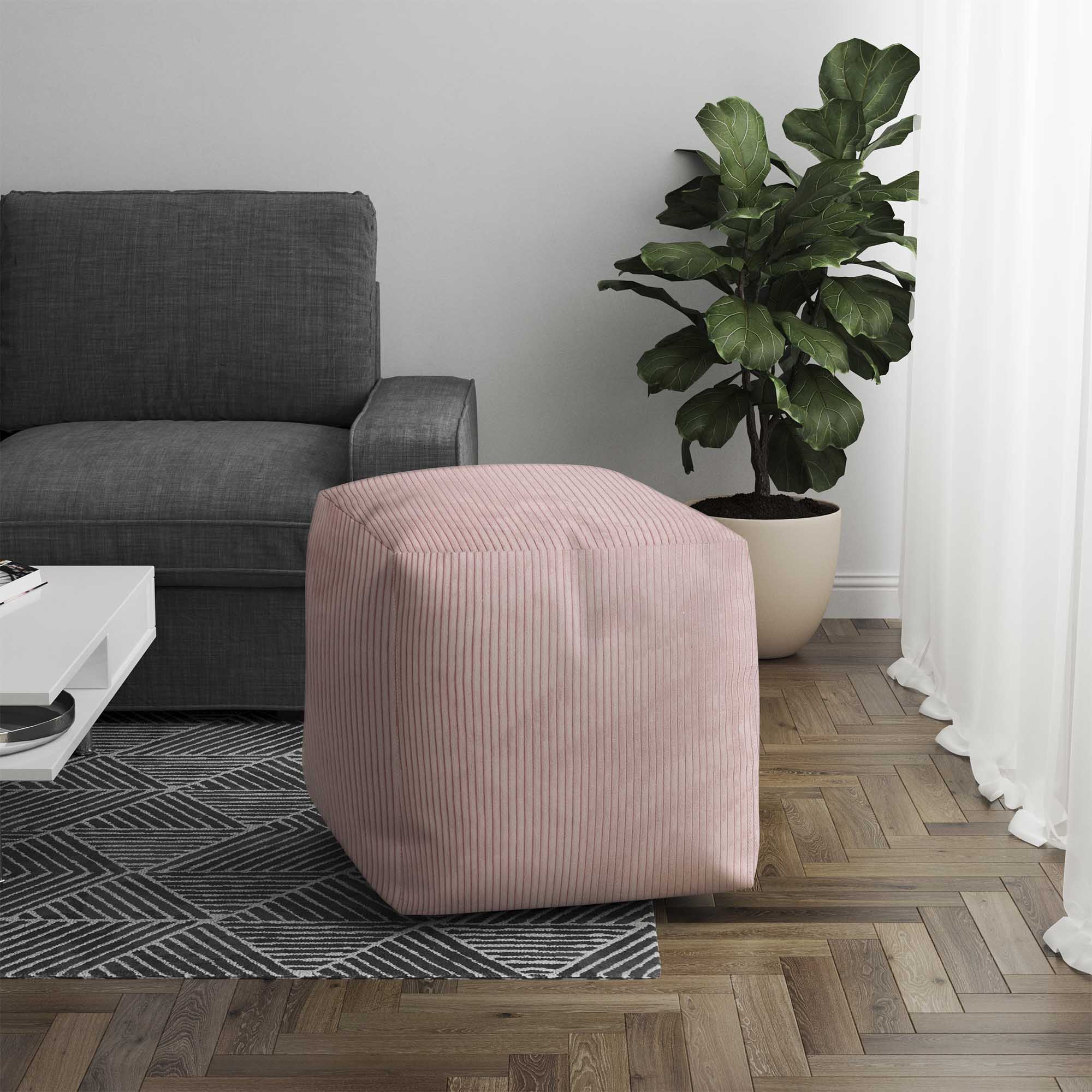 Puf Cube Silver Pink