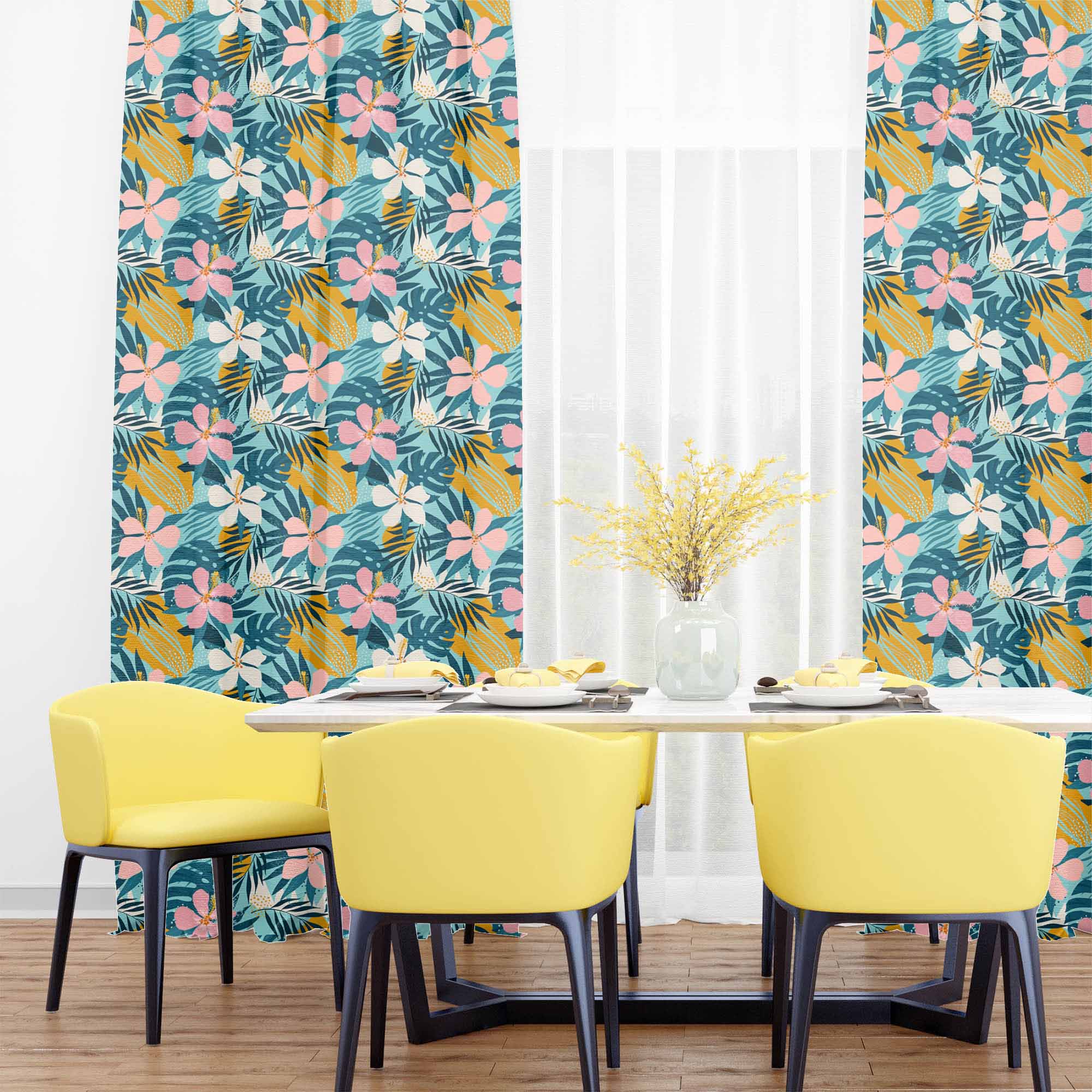 Tropical Palm Flowers-Flat Microfiber