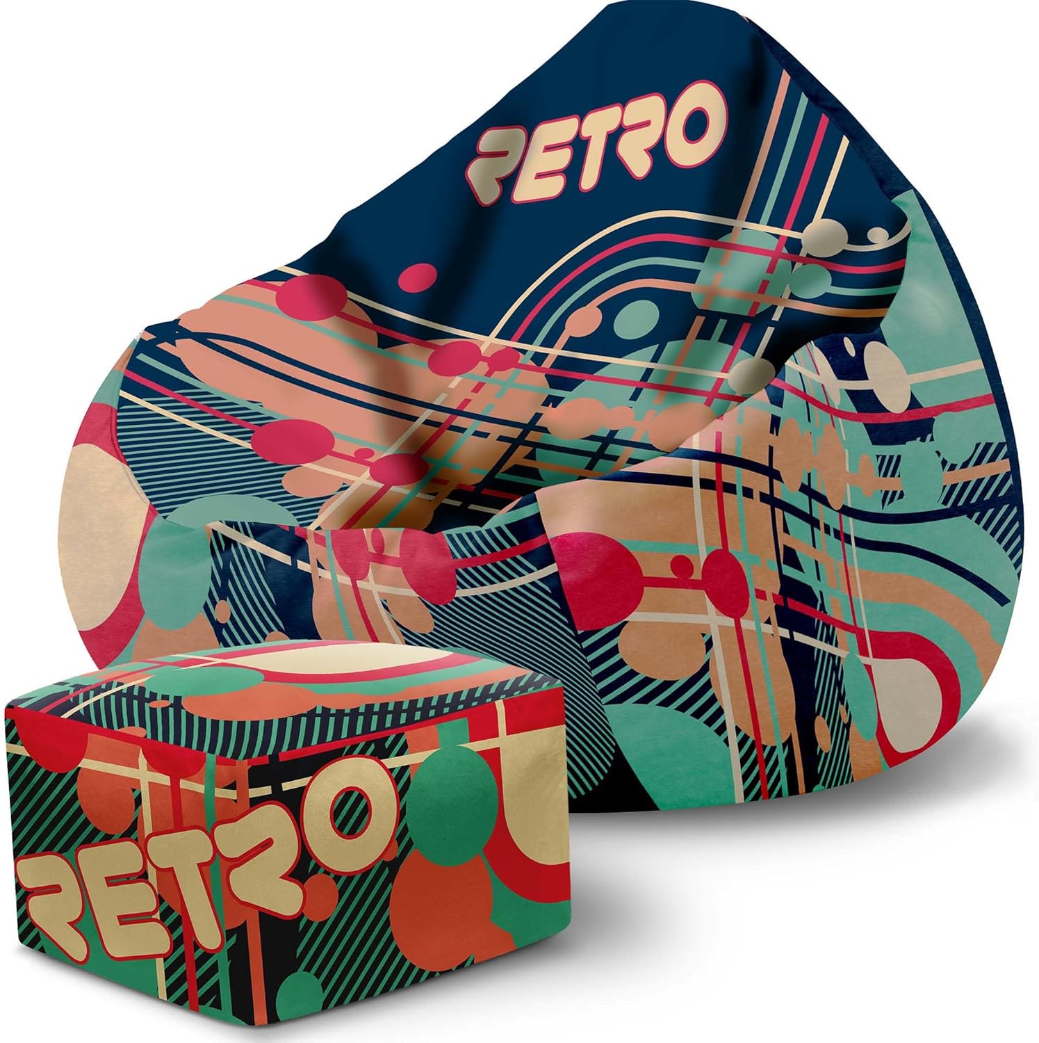 Puf Paradise z Podnóżkiem Retro Men's-Velvet