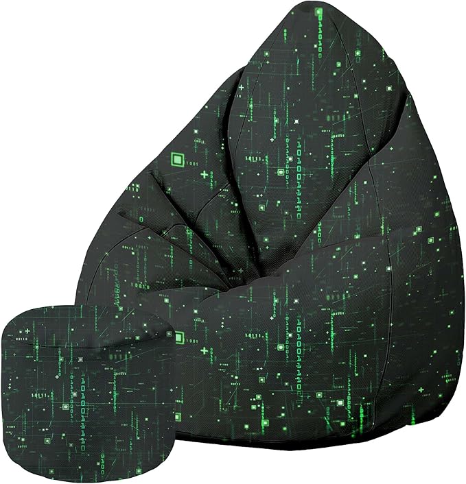 Puf Pearshape z podnóżkiem Cyberpunk