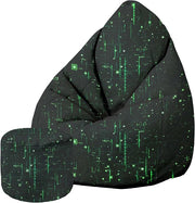 Puf Pearshape z podnóżkiem Cyberpunk-Oxford