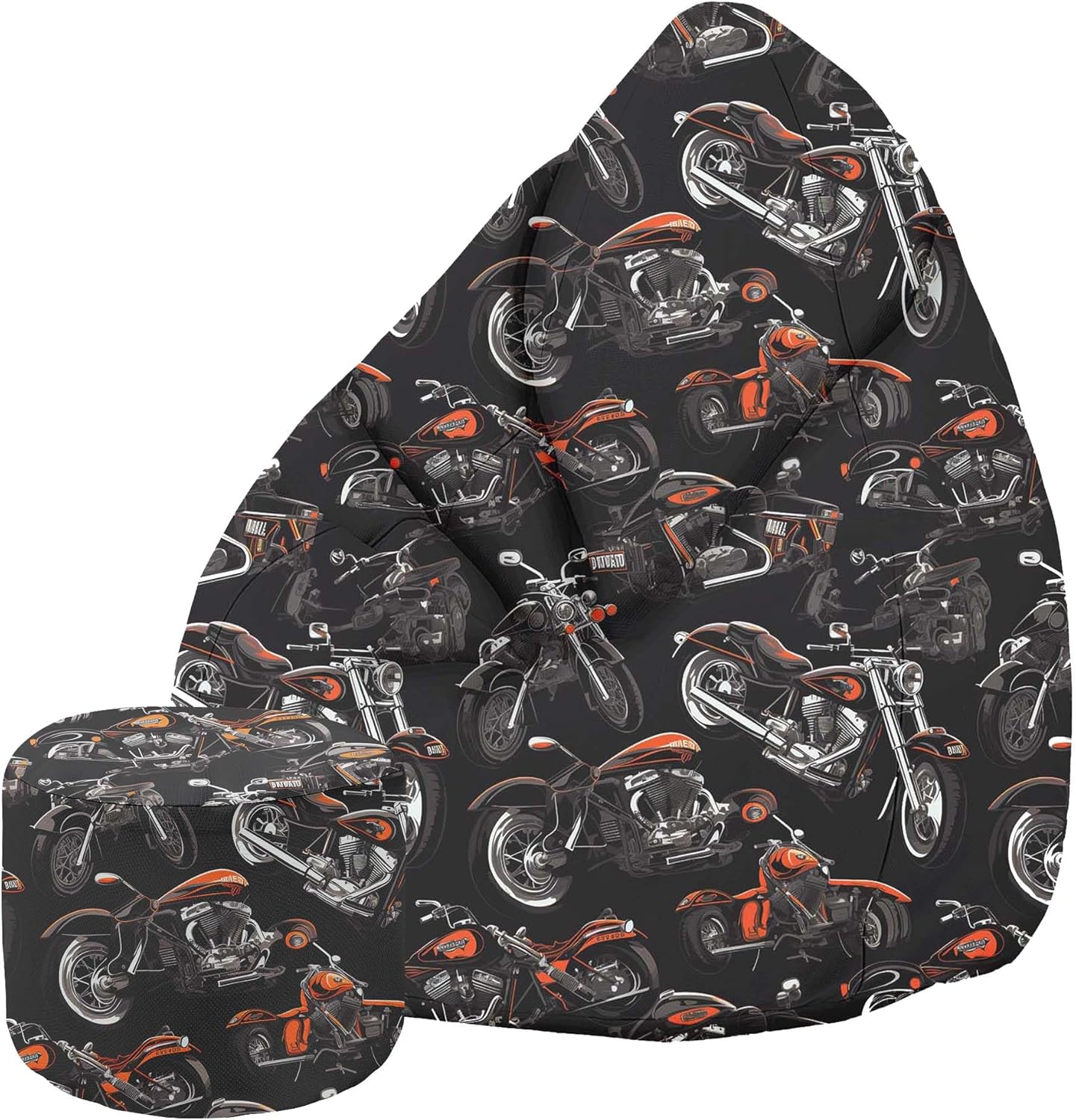 Puf Pearshape z podnóżkiem Motorcycle