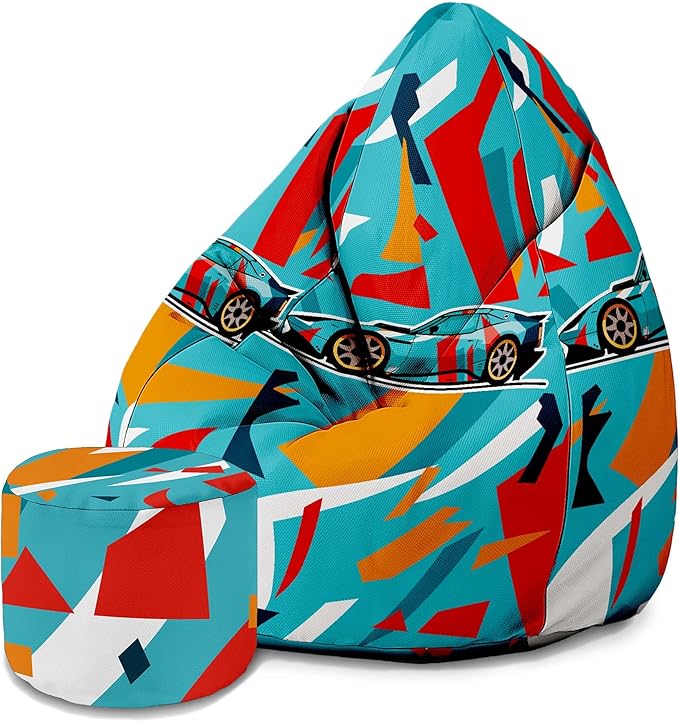 Puf Pearshape z podnóżkiem Color Cars