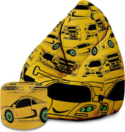 Puf Pearshape z podnóżkiem Yellow Car