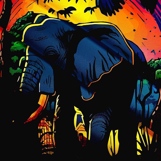 Sitzpouf Birnenform mit Fußstütze Elefant