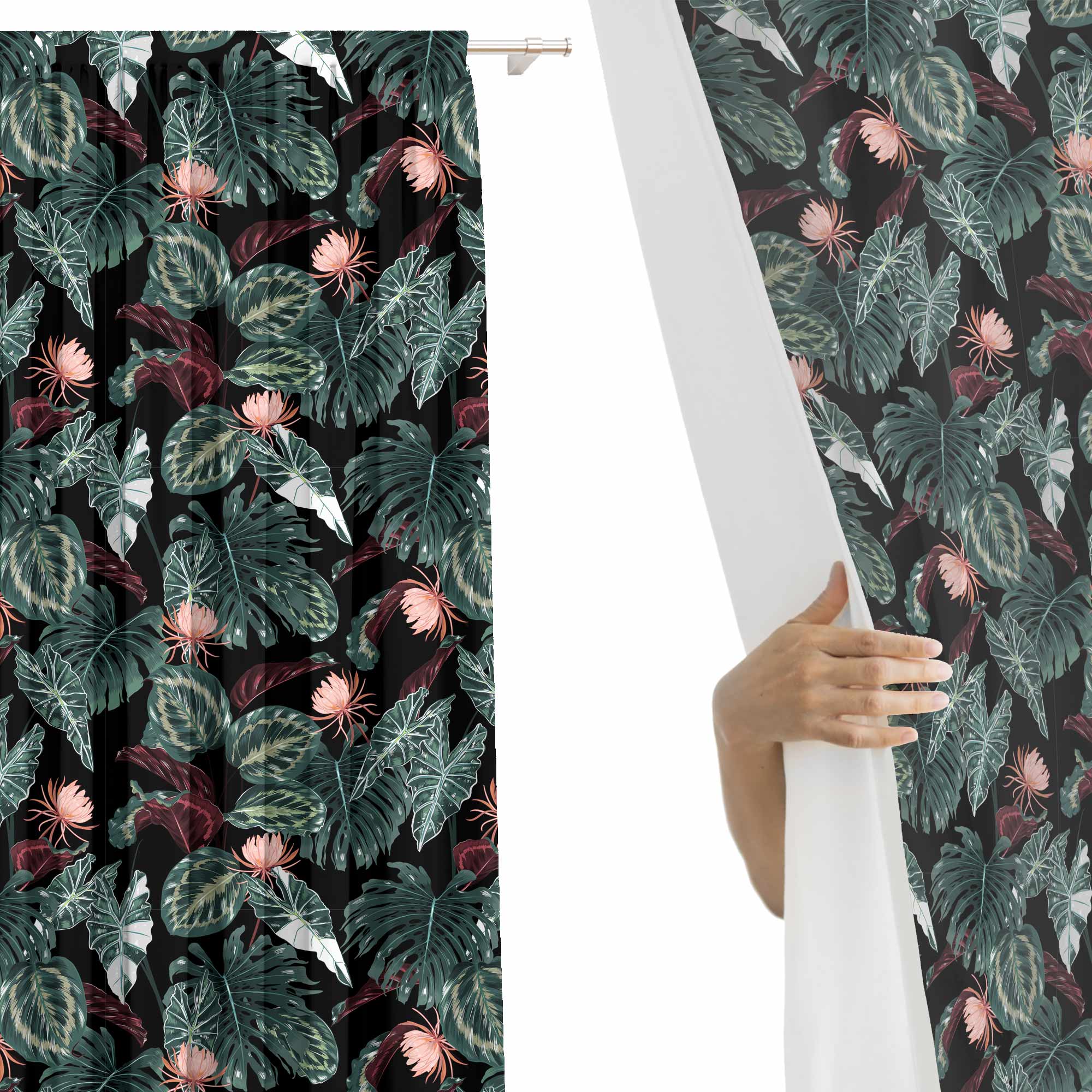 Red Tropical Alocasia-Flat Microfiber