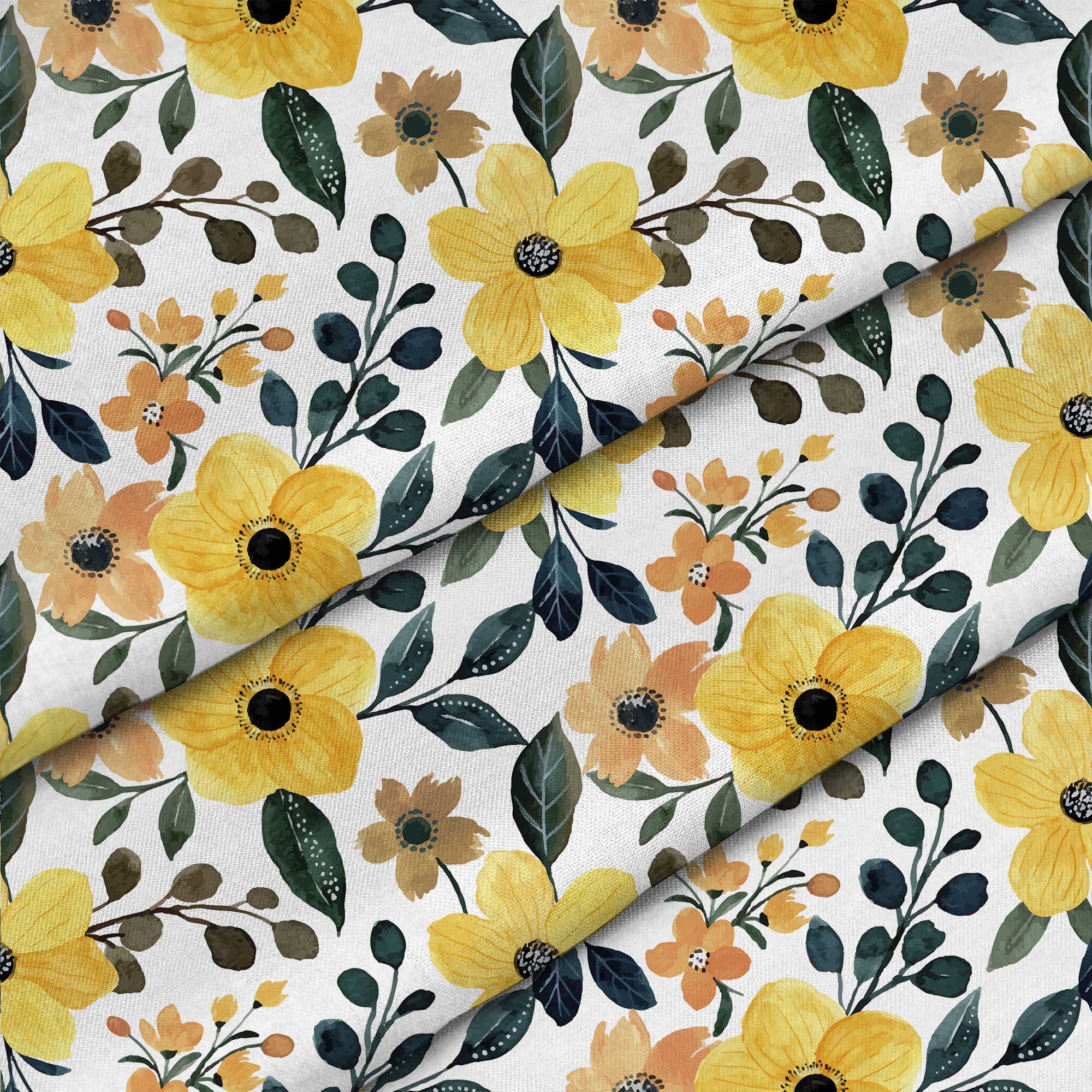 Yellow Floral Watercolor-Panama