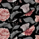 Dunkles Vintage-Blumenmuster