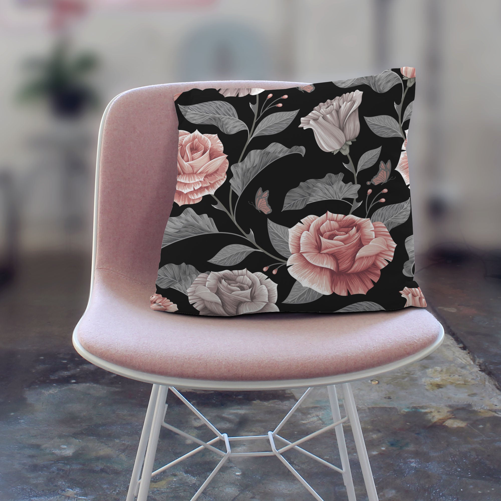 Dunkles Vintage-Blumenmuster-Lincoln