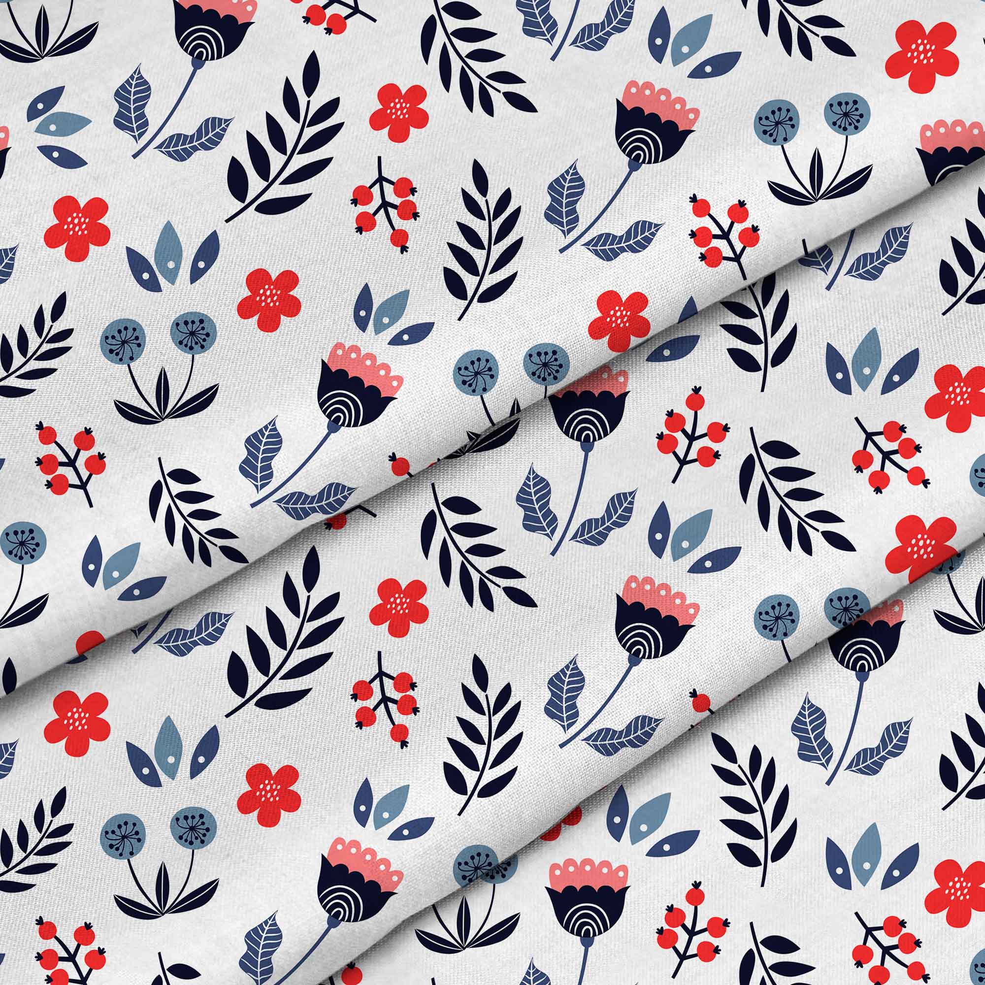 Scandi Flowers Flat Microfiber
