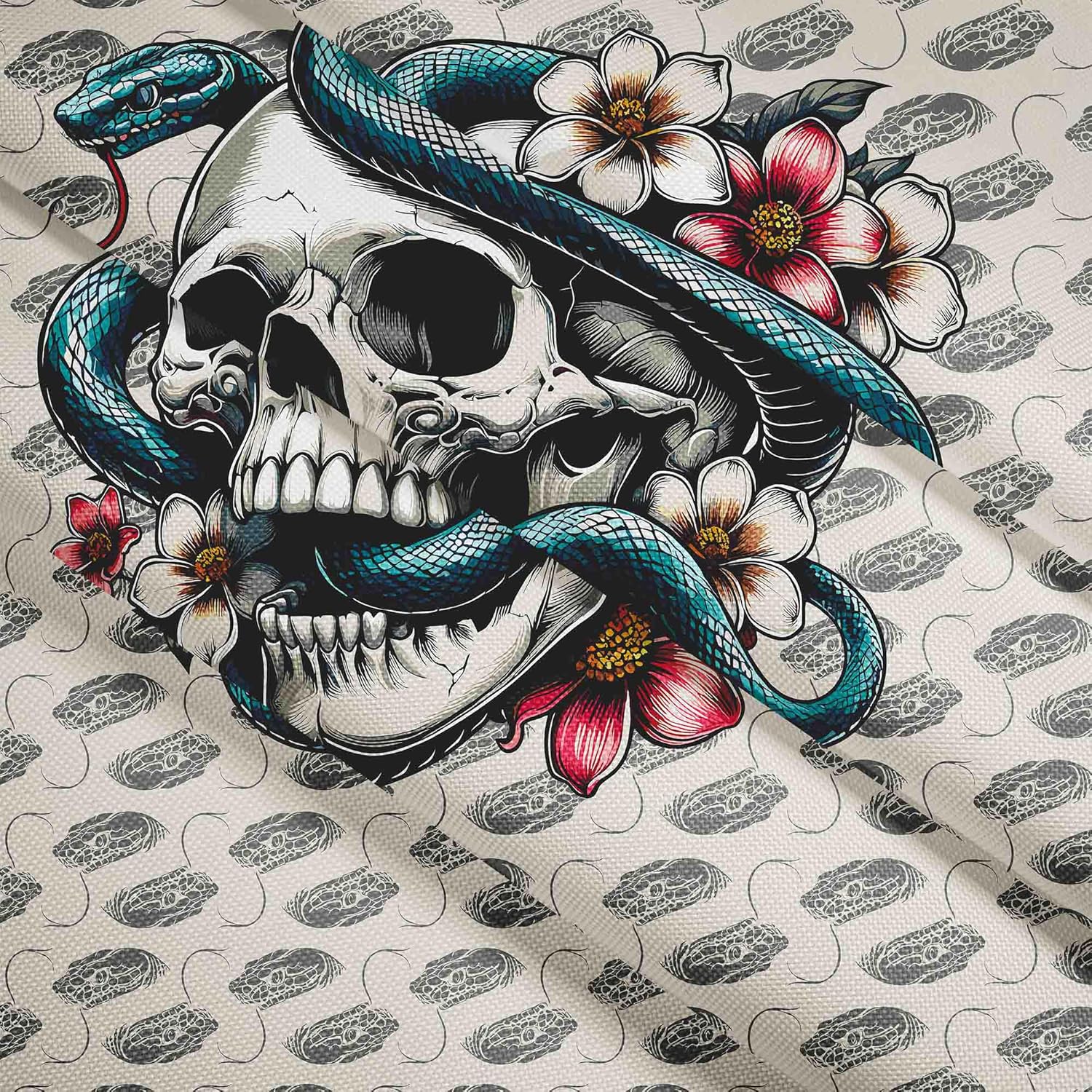 Puf Pearshape z podnóżkiem Snake Skull Flower-Oxford