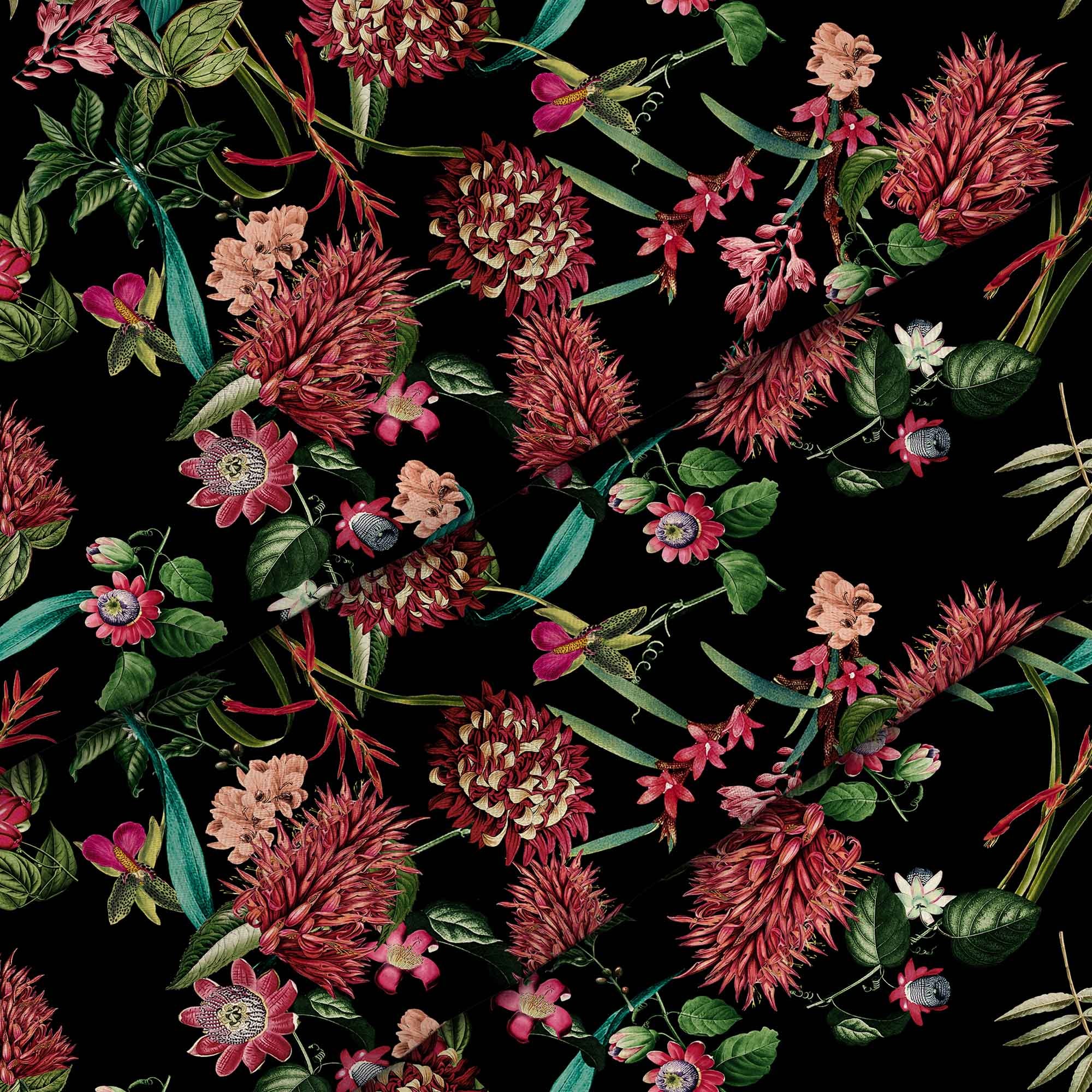 Dark Jungle Red-Tkanina Obrusowa