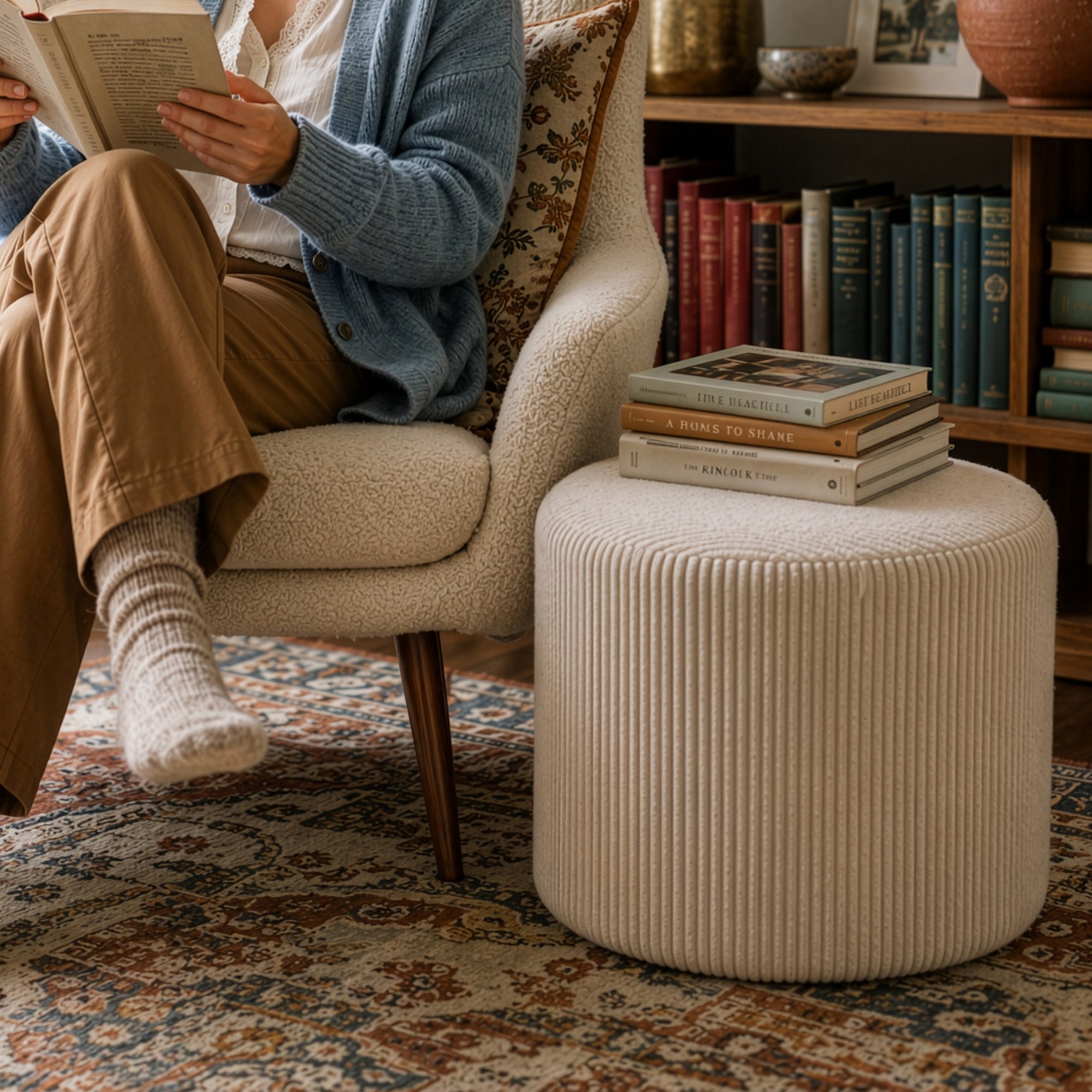Sitzpouf Qubik Braunbär-50x50 CM
