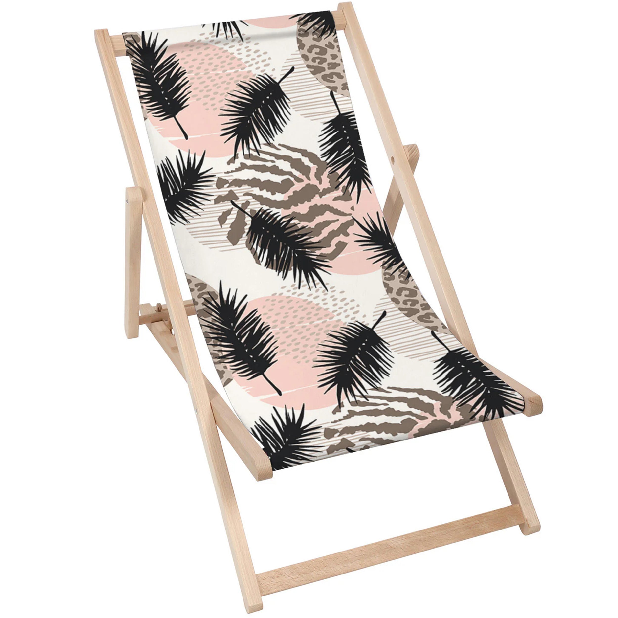 Leżak drewniany Animal and Tropical Geometric
