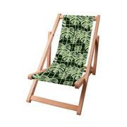 Holzliegestuhl Monstera Blätter Gitter