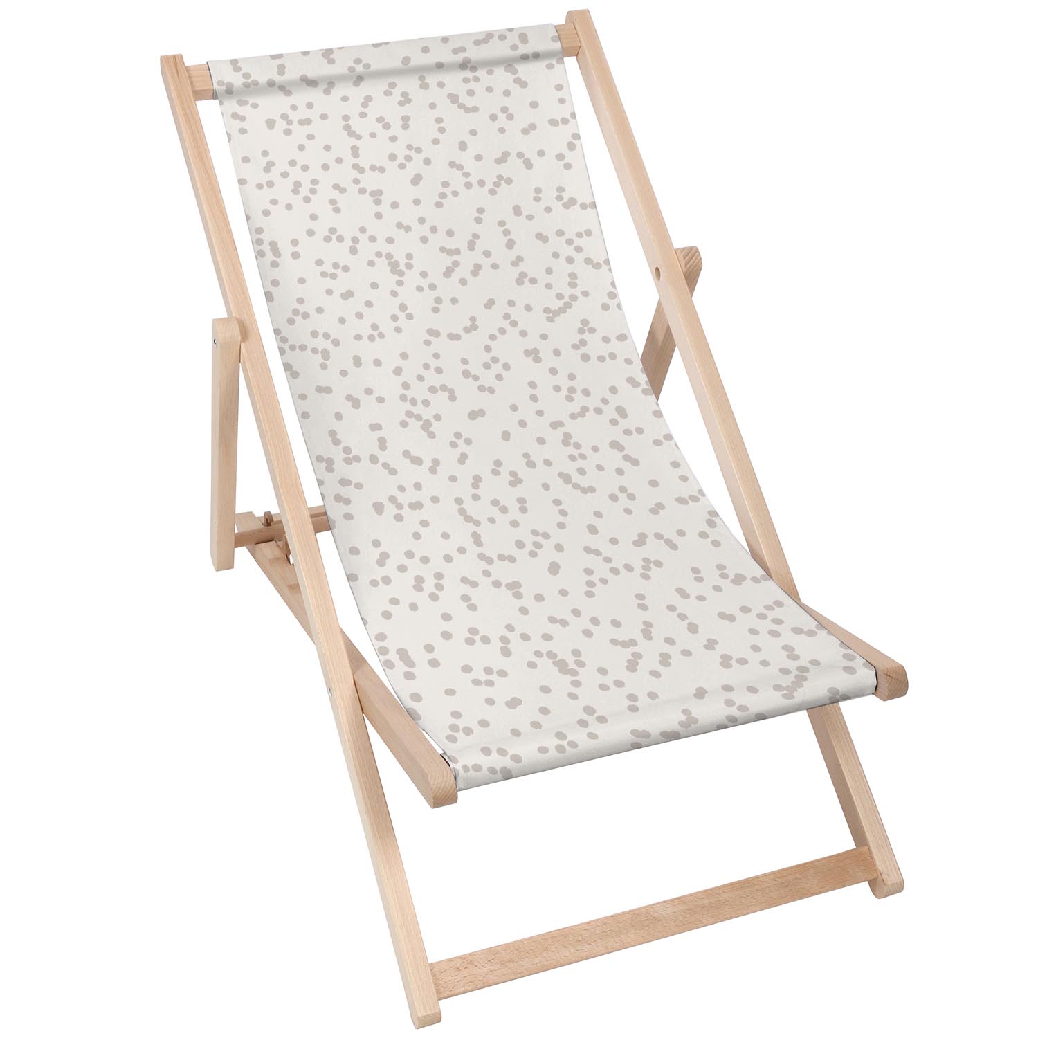 Holzliegestuhl Beige Punkte -M