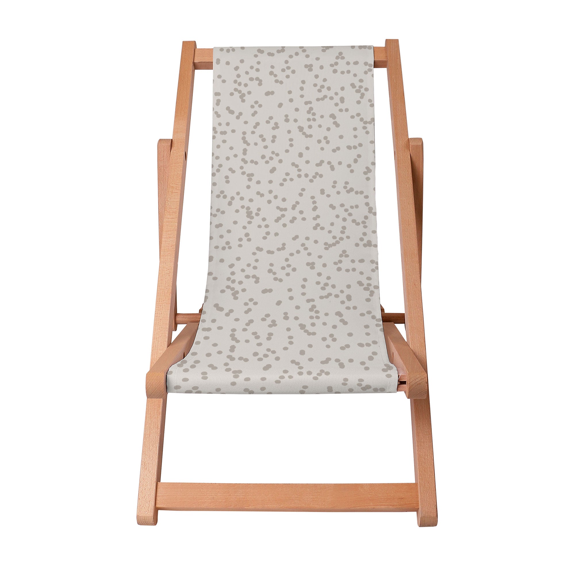 Leżak drewniany Beige Dots -S